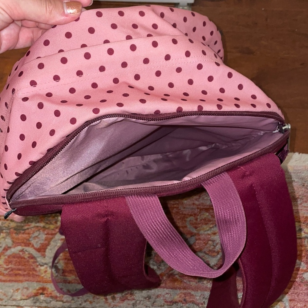 Jansport Pink Polka Dot School Backpack W Laptop Zipp… Gem